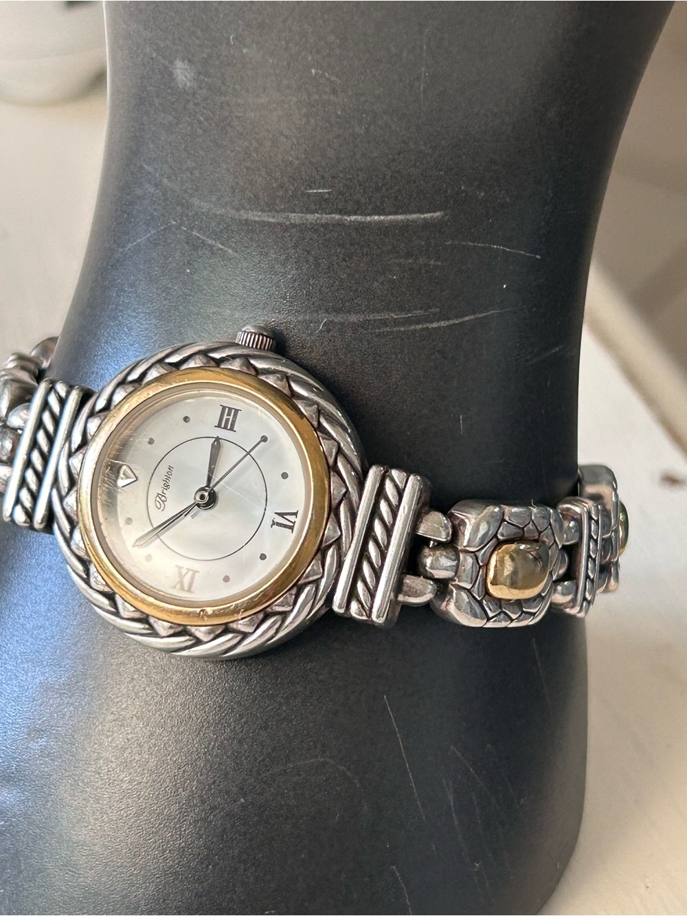 Brighton Nantucket women's wristwatch featuring two-tone gold and silver finish
